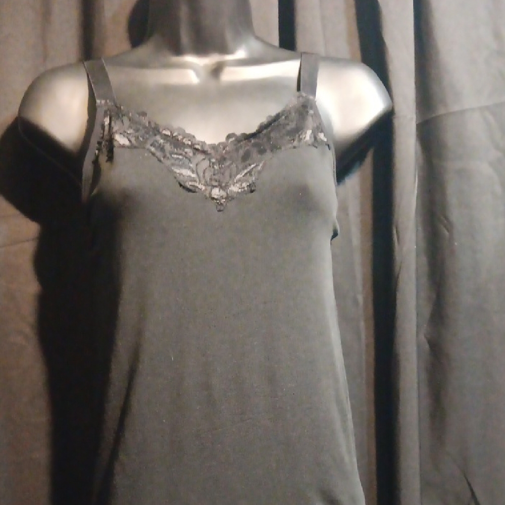 Chic Black Lace Detail Slip